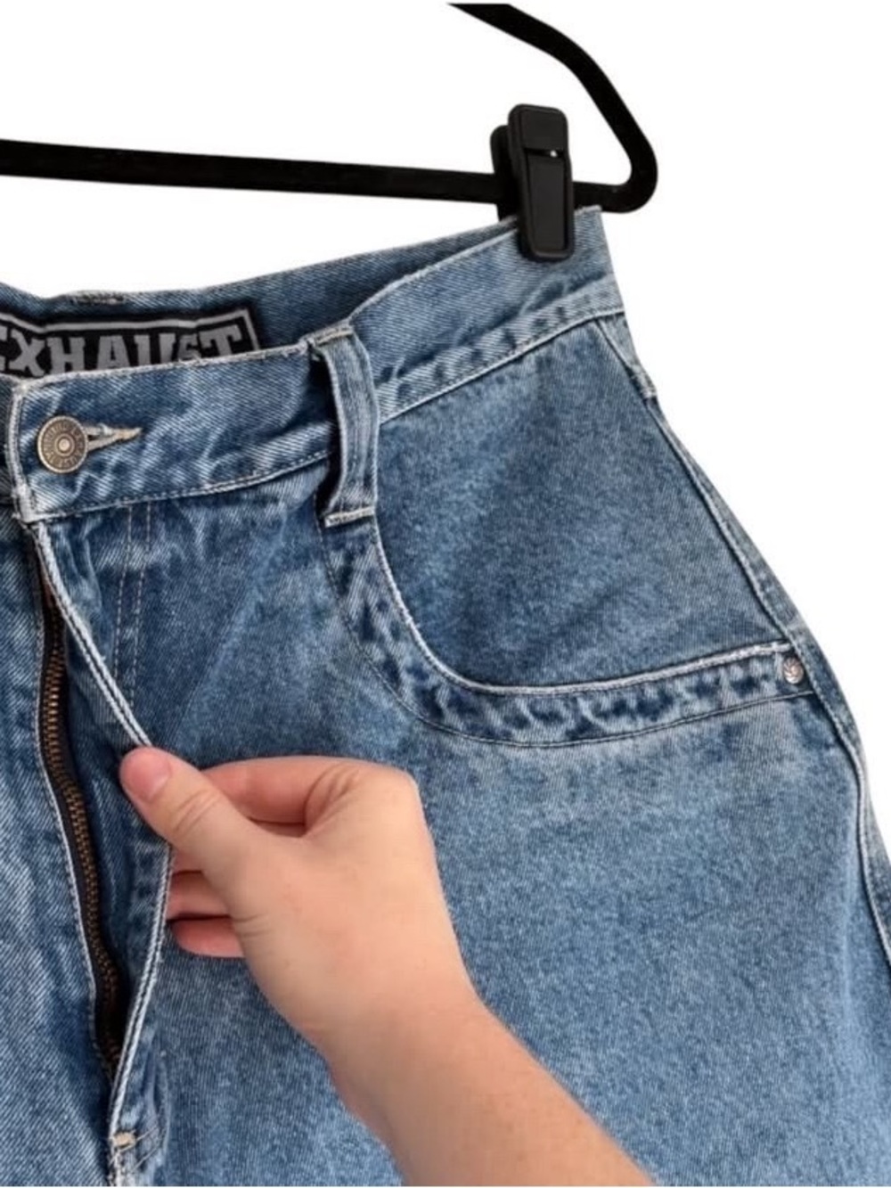 Y2K 90s Vintage Denim Jorts Baggy Relaxed-Fit Men's Shorts Jeans Unisex Skater - Picture 5 of 8